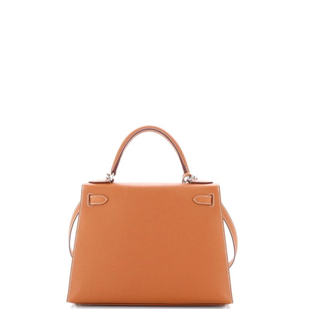 Hermes Kelly Handbag Gold Epsom with Palladium Hardware 28 Brown - Picture 4 of 8